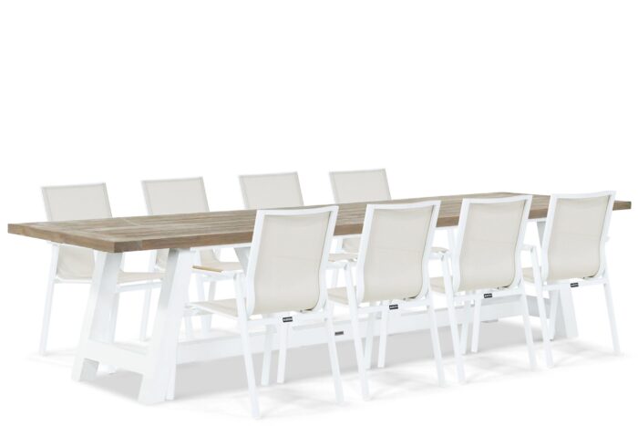 Lifestyle Garden Furniture Fiora/Florence 330 cm dining tuinset 9-delig – Wit