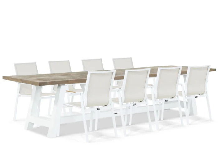 Lifestyle Garden Furniture Fiora/Florence 330 cm dining tuinset 9-delig - Wit
