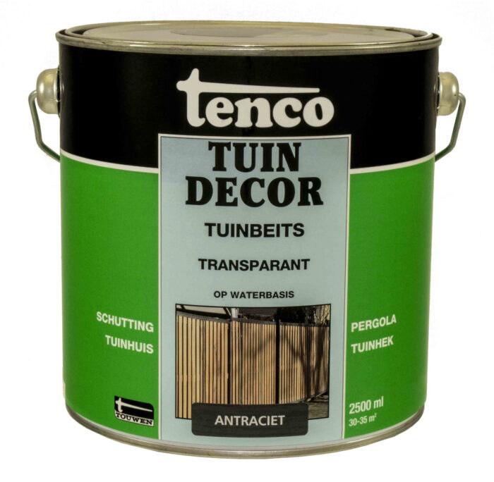 Tenco Tuindecor transparant antraciet 2,5l verf/beits – zwart