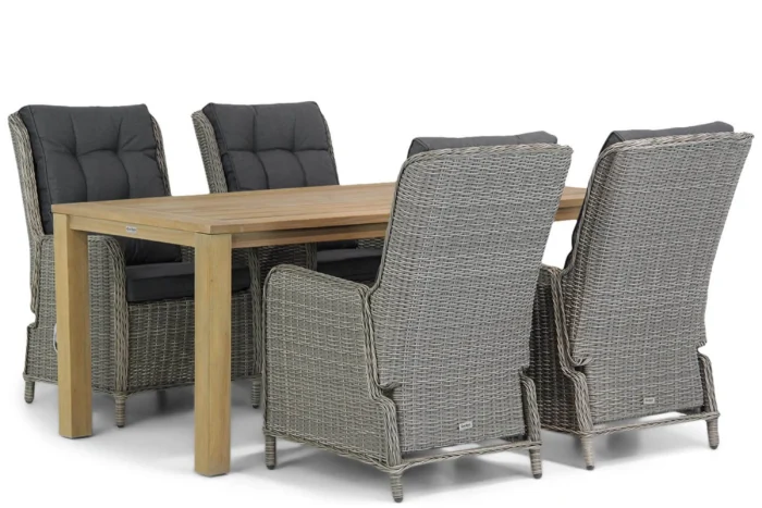 Garden Collections Kingston/Bristol 180 cm dining tuinset 5-delig - Grijs-antraciet