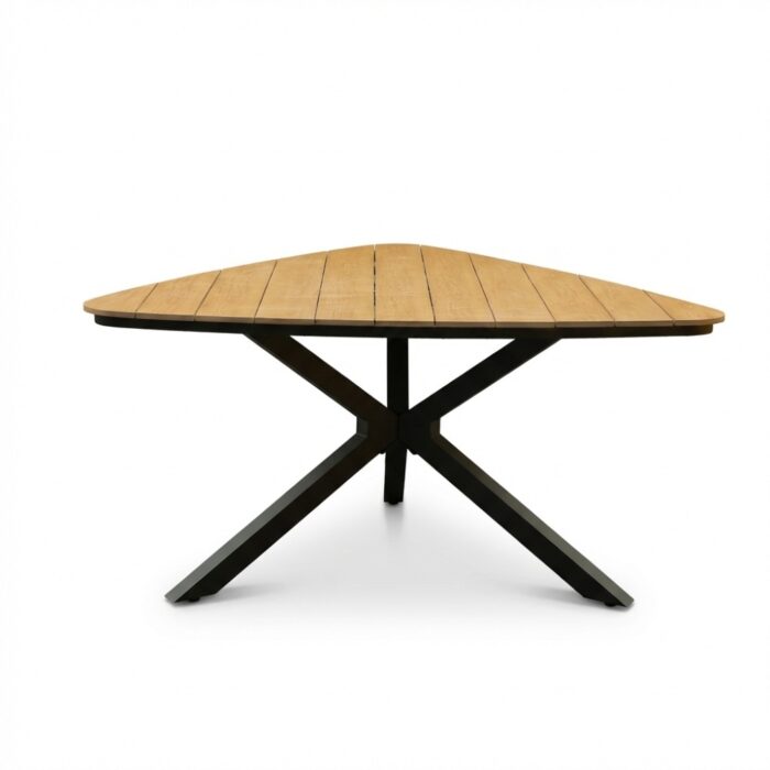 LUX outdoor living Corsica dining tuintafel triangel 6 personen | polywood + aluminium | Natural Wood | 158cm