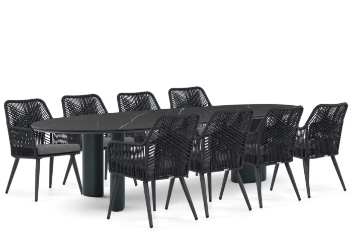 Coco Vedra/Weave 300 cm dining tuinset 9-delig - Grijs-antraciet