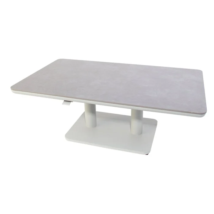 Oosterik home Sedalia verstelbare lounge tafel mist grey L 140 x B 80 x H 51 72 cm - grijs