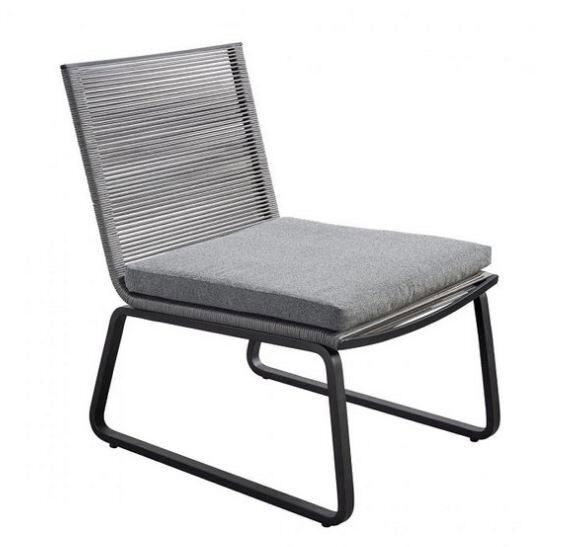 Yoi Kome lounge stoel aluminium black rope dark grey kurai – zwart