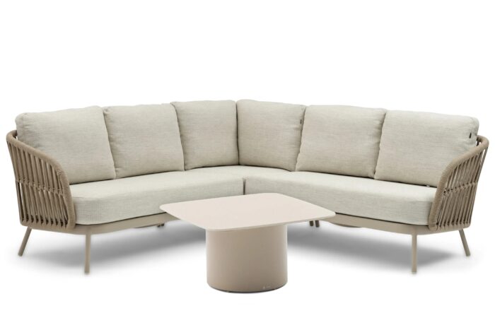 Coco Elara/Ronda 70×70 cm hoek loungeset 4-delig – Taupe-naturel-bruin