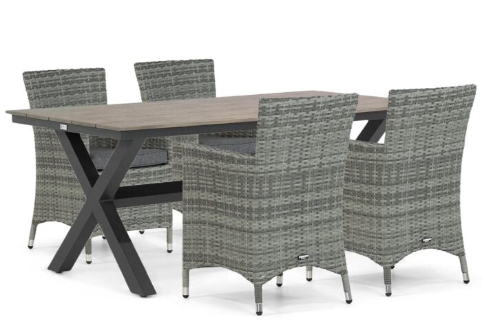 Domani Furniture Miami/Forest 180 cm dining tuinset 5-delig – Grijs-antraciet