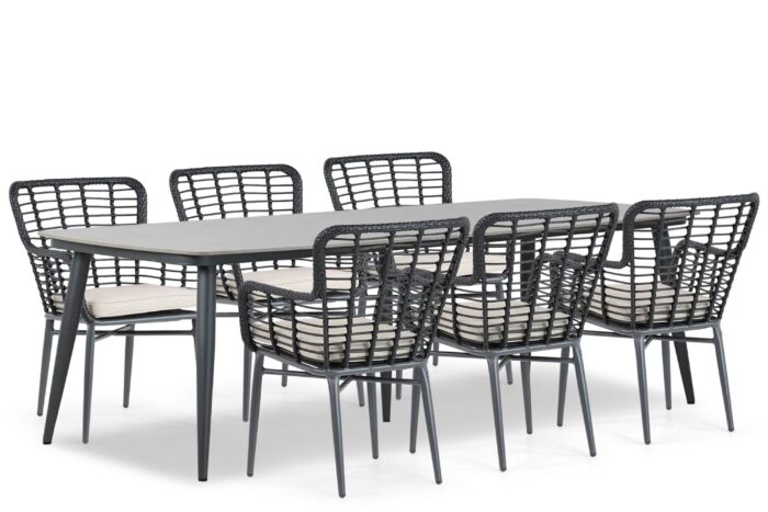 Lifestyle Garden Furniture Toledo/Vienna 240 cm dining tuinset 7-delig – Zwart