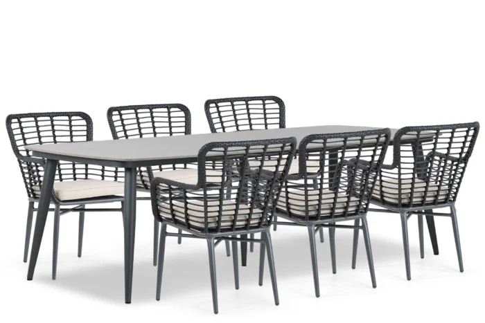 Lifestyle Garden Furniture Toledo/Vienna 240 cm dining tuinset 7-delig - Zwart