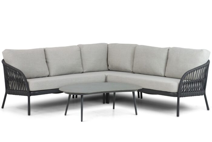 Coco Puerto/Noar 130 cm hoek loungeset 4-delig – Grijs-antraciet