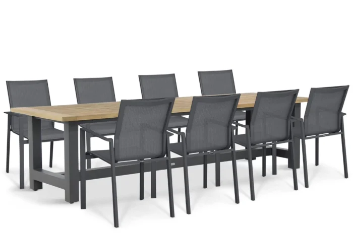 Lifestyle Garden Furniture Timo/San Francisco 300x100cm dining tuinset 9-delig - Grijs-antraciet