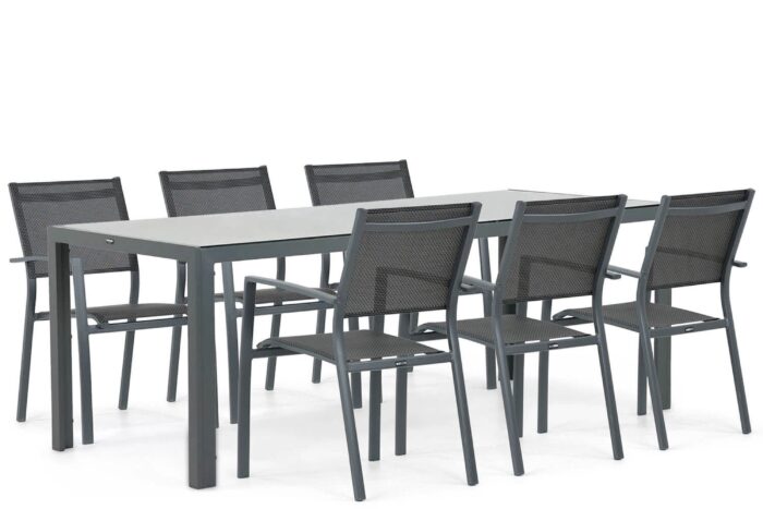 Lifestyle Garden Furniture Sella/Venustas 210 cm dining tuinset 7-delig – Grijs-antraciet