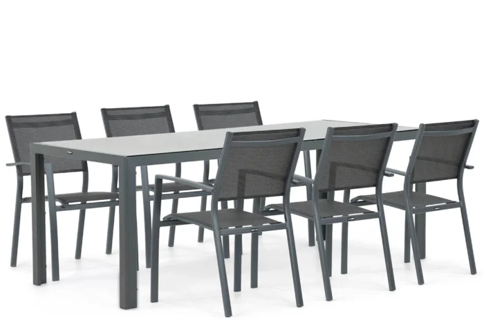 Lifestyle Garden Furniture Sella/Venustas 210 cm dining tuinset 7-delig - Grijs-antraciet