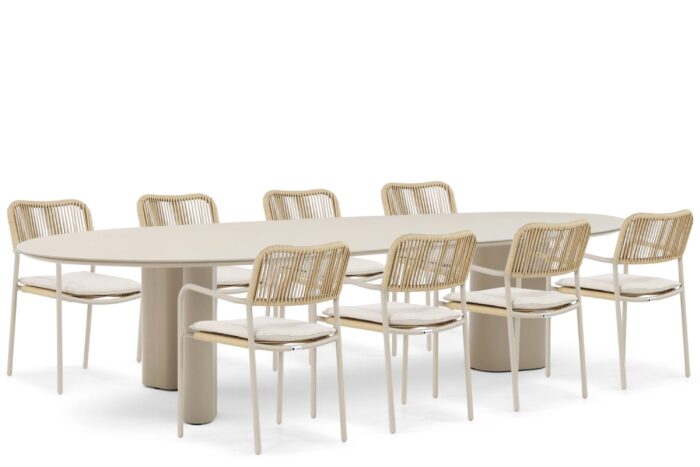 Coco Penya/Weave 300 cm dining tuinset 9-delig – Taupe-naturel-bruin