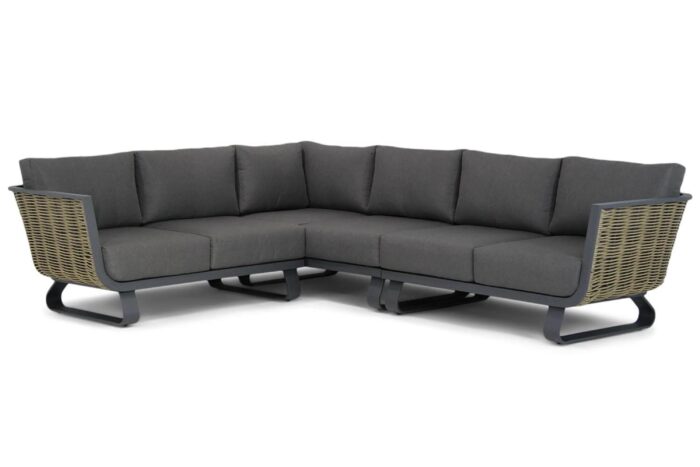 Santika Furniture Tika hoek loungeset 4-delig – Grijs-antraciet