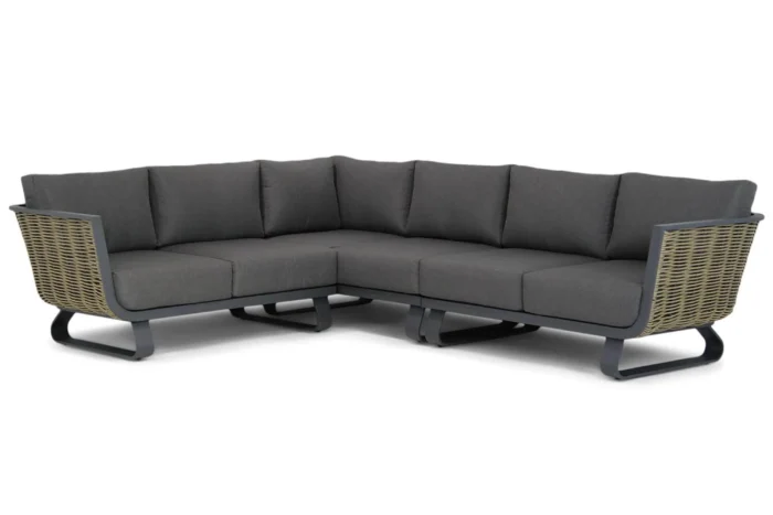 Santika Furniture Tika hoek loungeset 4-delig - Grijs-antraciet