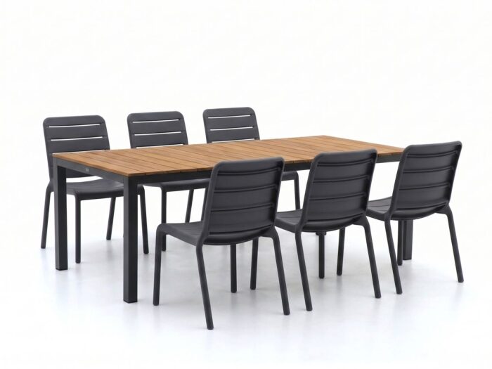 Forza Furniture + 10% kassakorting | Forza Narni/Fidenza 220cm dining tuinset 7-delig stapelbaar