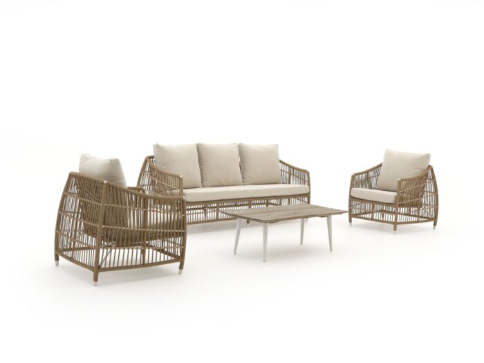 Manifesto Furniture Manifesto Ortello/ROUGH-K stoel-bank loungeset 4-delig 5-zits Laagste prijsgarantie! – Bruin