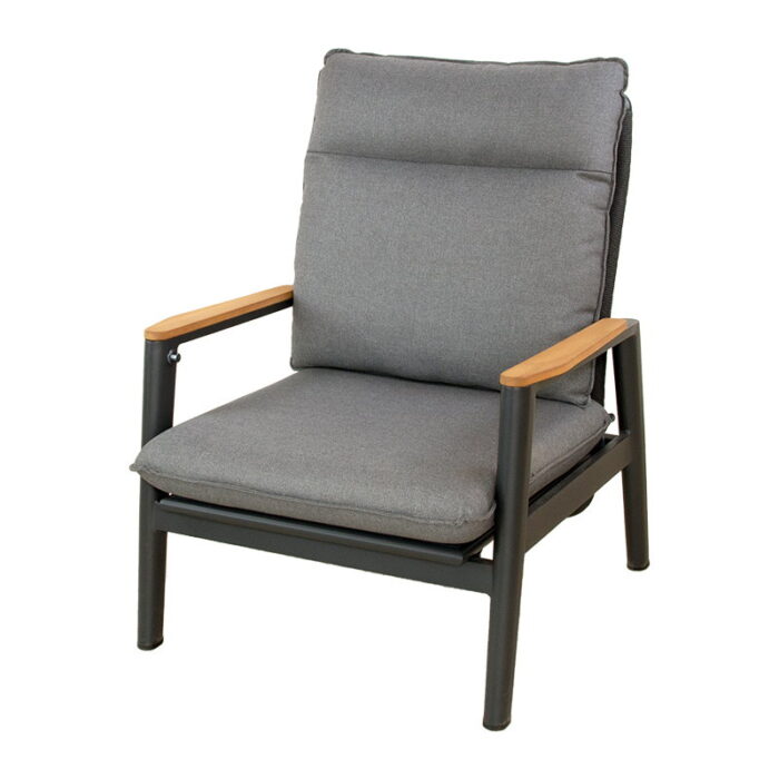 Oosterik home Merino lounge stoel midnight grey – grijs