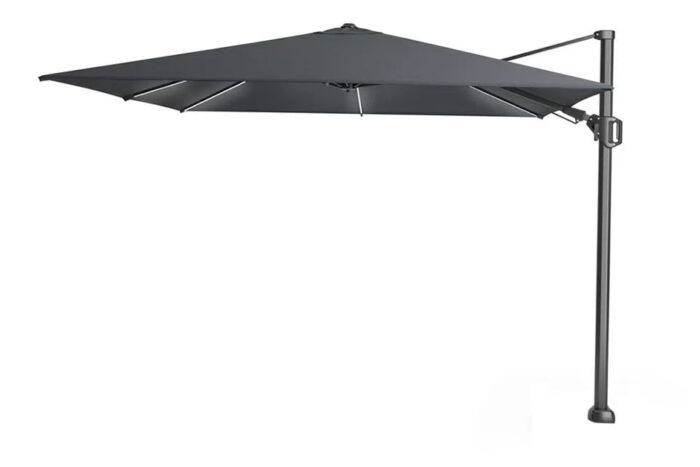 Platinum Sun & Shade | Zweefparasol Challenger T² Glow 300 x 300 cm | Antraciet