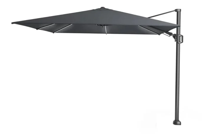Platinum Sun & Shade | Zweefparasol Challenger T² Glow 300 x 300 cm | Antraciet
