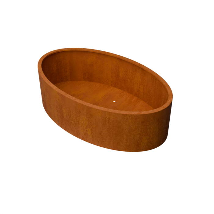 Geroba Ovalu Ovale plantenbak cortenstaal L200 x B120 x H60 cm – bruin