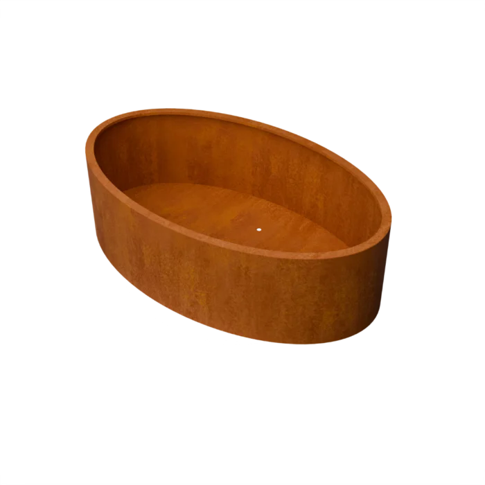 Geroba Ovalu Ovale plantenbak cortenstaal L200 x B120 x H60 cm - bruin