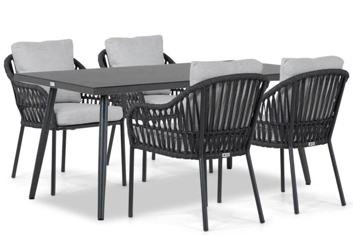 Coco Puerto/Valencia 170 cm dining tuinset 5-delig – Grijs-antraciet