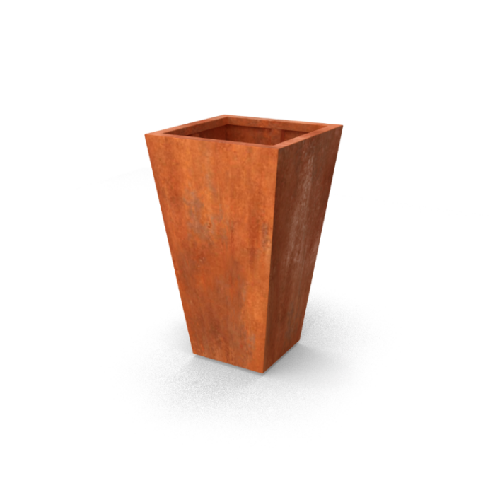 Geroba Vaso vaasvormige plantenbakken Cortenstaal 600 x 600 x 1000 mm – oranje