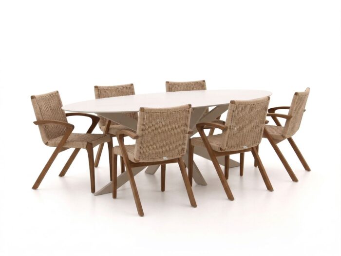 Bellagio tuinmeubelen Bellagio Tredozio/Furato 220cm dining tuinset 7-delig Laagste prijsgarantie! – Bruin