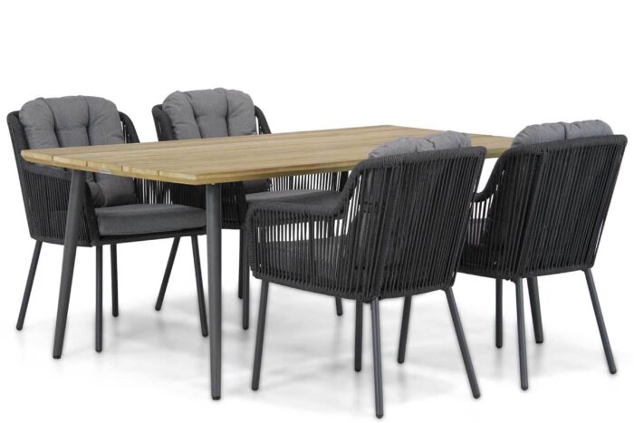 Santika Furniture Tendenza/Montana 180 cm dining tuinset 5-delig – Grijs-antraciet