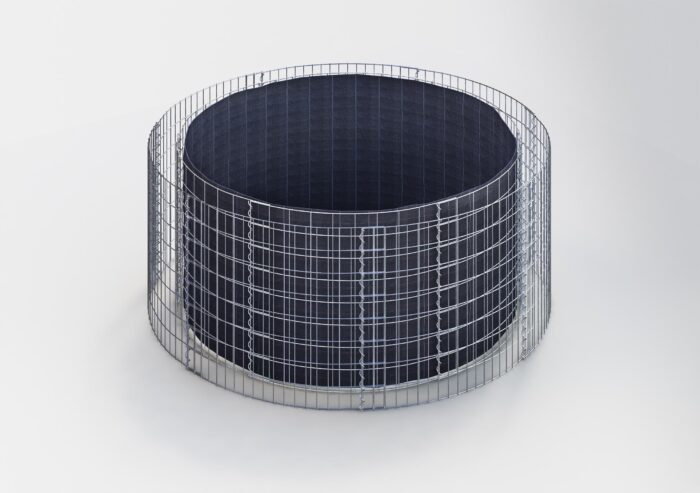 Gabiona Deutschland Rond verhoogd bed, buitendiameter 202 cm, hoogte 80 cm, maaswijdte 5 x 10 cm, wanddikte 15 cm