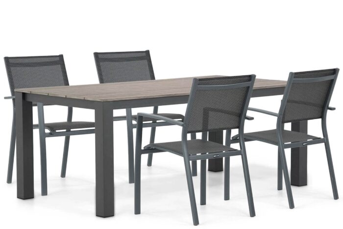 Lifestyle Garden Furniture Sella/Valley 180 cm dining tuinset 5-delig – Grijs-antraciet
