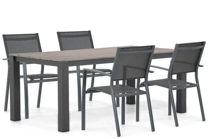 Lifestyle Garden Furniture Sella/Valley 180 cm dining tuinset 5-delig - Grijs-antraciet