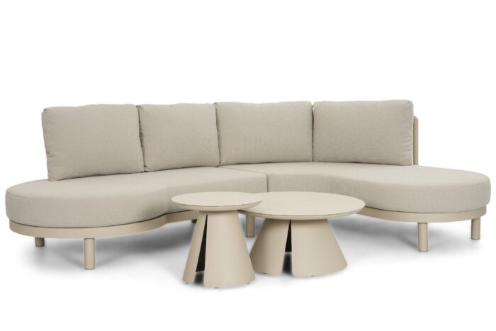 Santika Furniture Nanda/Cayora 50/80 cm organisch loungeset 4-delig – Zand/Beige
