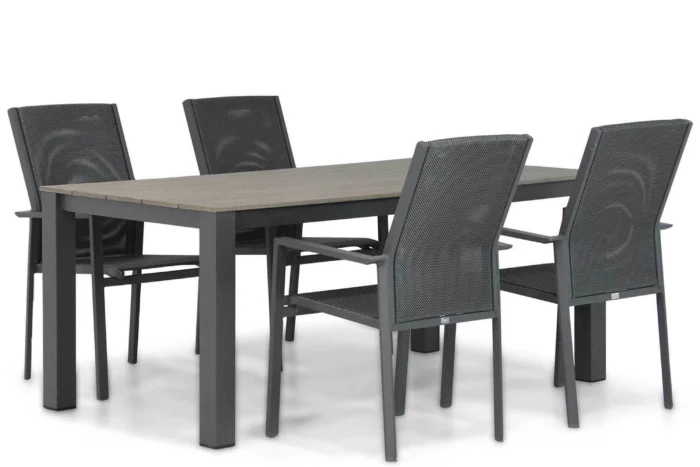 Presto Ricadi/Valley 180 cm dining tuinset 5-delig - Grijs-antraciet