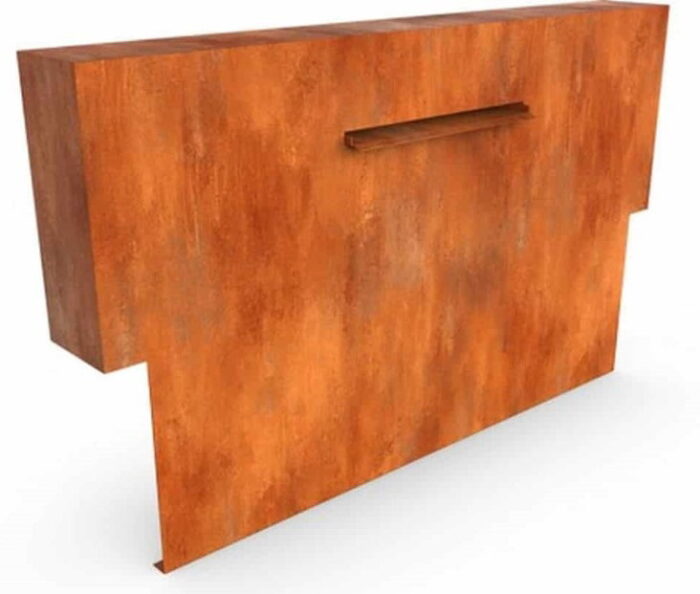 Geroba Cascadi Cortenstaal Watervalelement op vijver 1000 x 250 x 1200 mm – bruin
