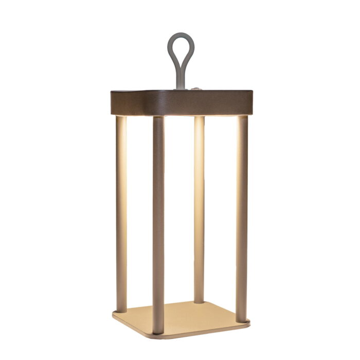 Annas collection Portable lantaarn 12x12x24 cm taupe Anna’s Collection – bruin