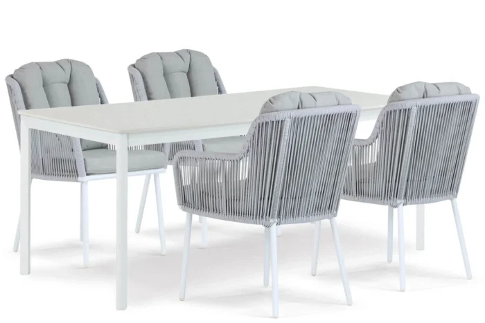 Santika Furniture Tendenza/Como 180 cm dining tuinset 5-delig - Wit
