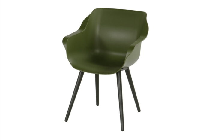 Sophie Stoel Studio Armchair zitting ‘moss green’ frame ‘carbon black’ (1 stuk) Hartman – tweekleurig