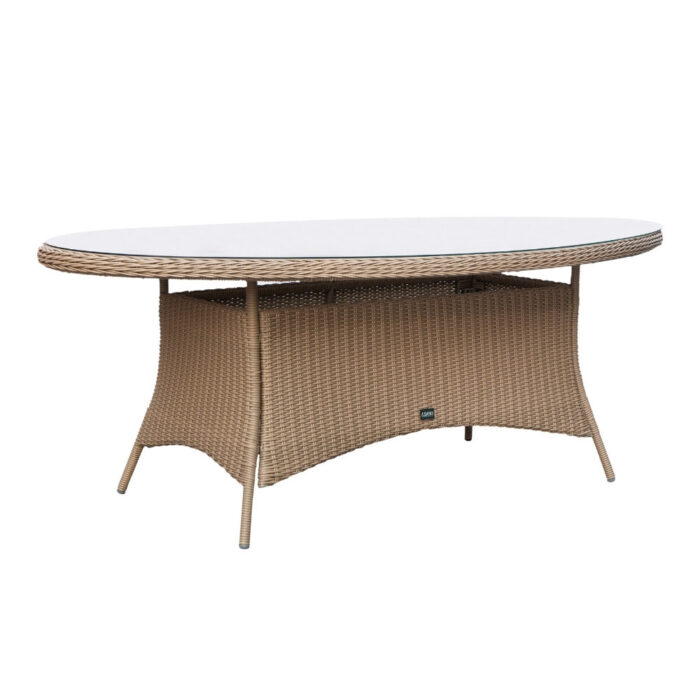 Denza Furniture Madrid dining tuintafel 6 personen | wicker | Royal Sand | 200cm ovaal