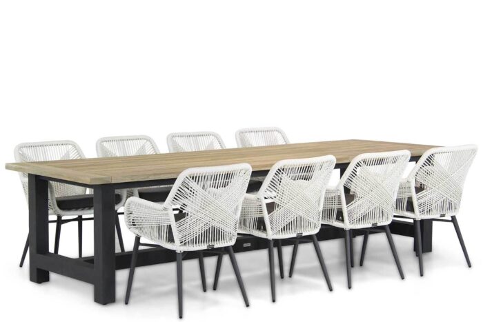 Lifestyle Garden Furniture Advance/San Francisco 300 cm dining tuinset 9-delig – Wit