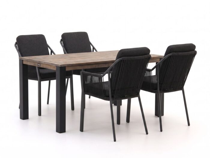 Tierra Outdoor Liv/ROUGH-S 160cm dining tuinset 5-delig stapelbaar Laagste prijsgarantie!