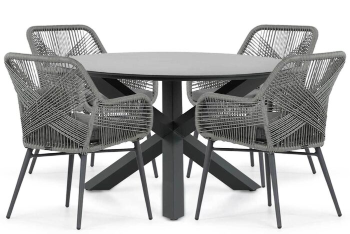Lifestyle Garden Furniture Advance/Orino 130 cm dining tuinset 5-delig – Grijs-antraciet