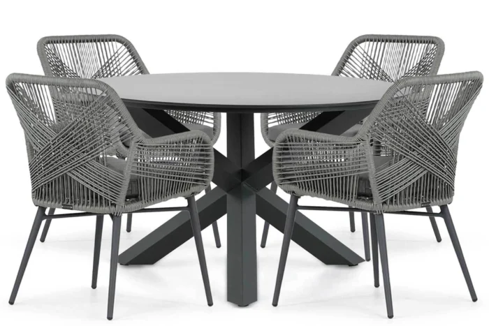 Lifestyle Garden Furniture Advance/Orino 130 cm dining tuinset 5-delig - Grijs-antraciet