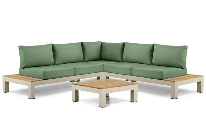 Lifestyle Garden Furniture Vittoria hoek loungeset 4-delig – Taupe-naturel-bruin