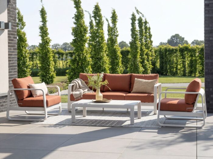 Forza Furniture Liri stoel-bank loungeset 4-delig – Wit
