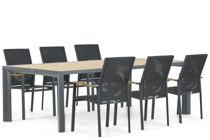 Presto Ricadi/Borello 240 cm dining tuinset 7-delig - Grijs-antraciet