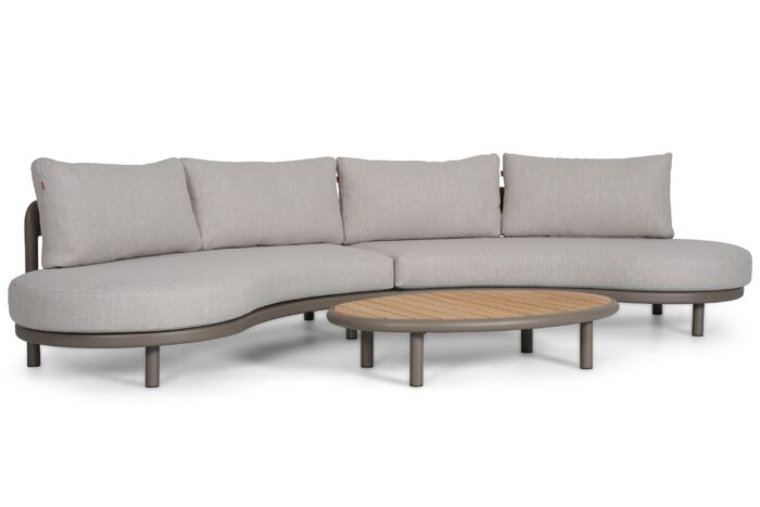 Santika Furniture Wave hoek loungeset 3-delig – Taupe-naturel-bruin