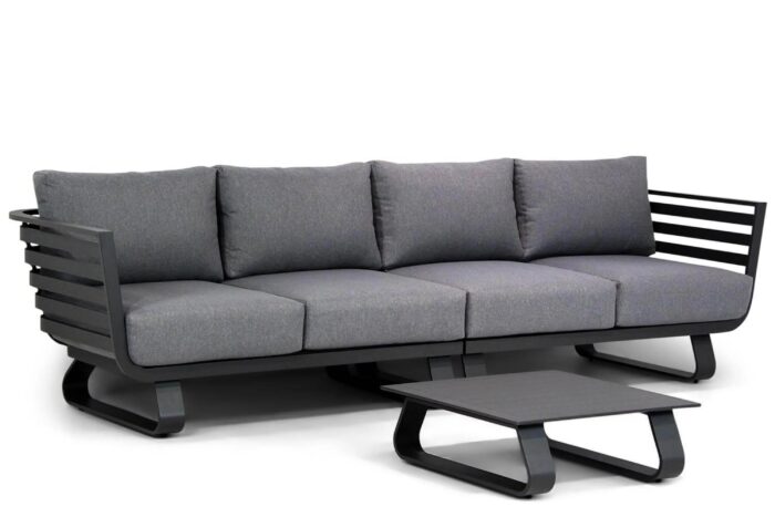 Santika Furniture Sovita lounge tuinbank 3-delig – Grijs-antraciet