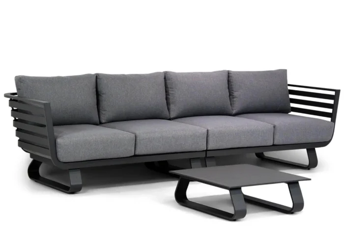 Santika Furniture Sovita lounge tuinbank 3-delig - Grijs-antraciet